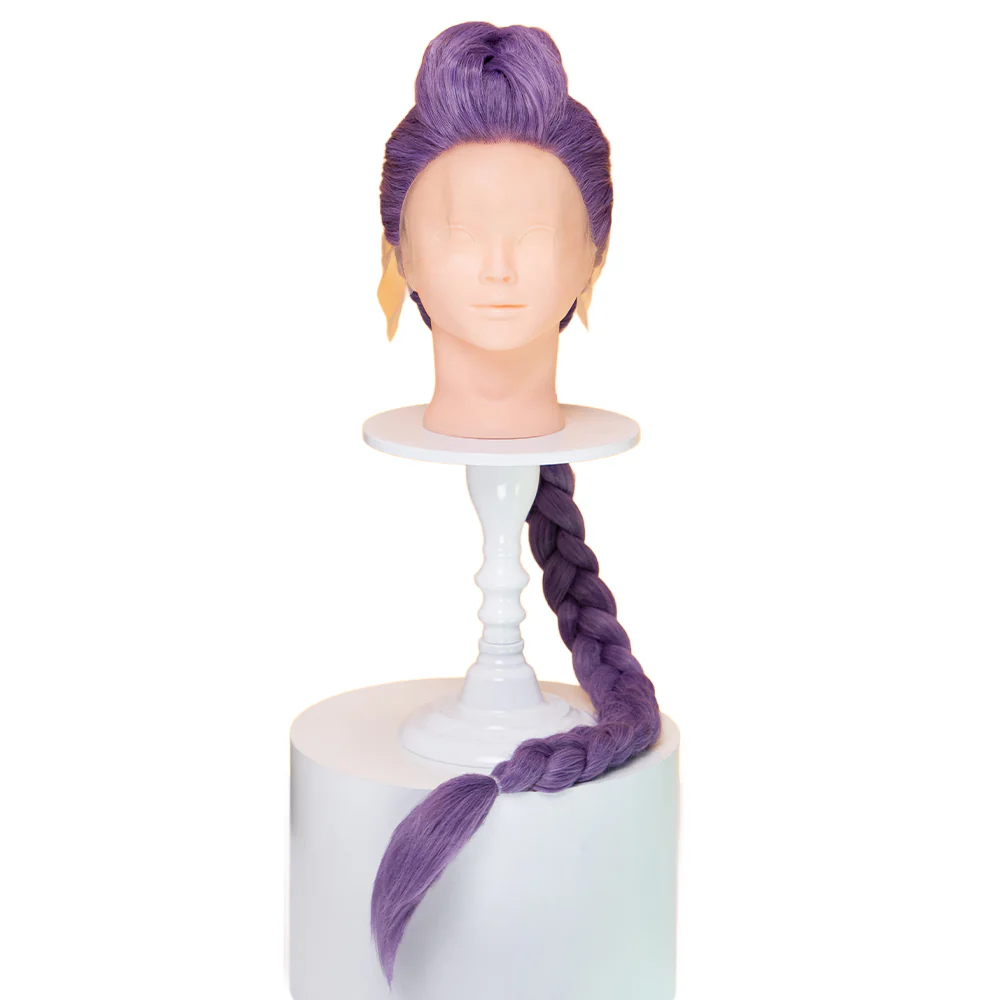 【Ready For Ship】【Last Batch】【100 CM】【Front Lace】【Kids Version】DokiDoki Movie Anime Cosplay Women All-in-one Wig Long Purple Hair Braid - Image 11