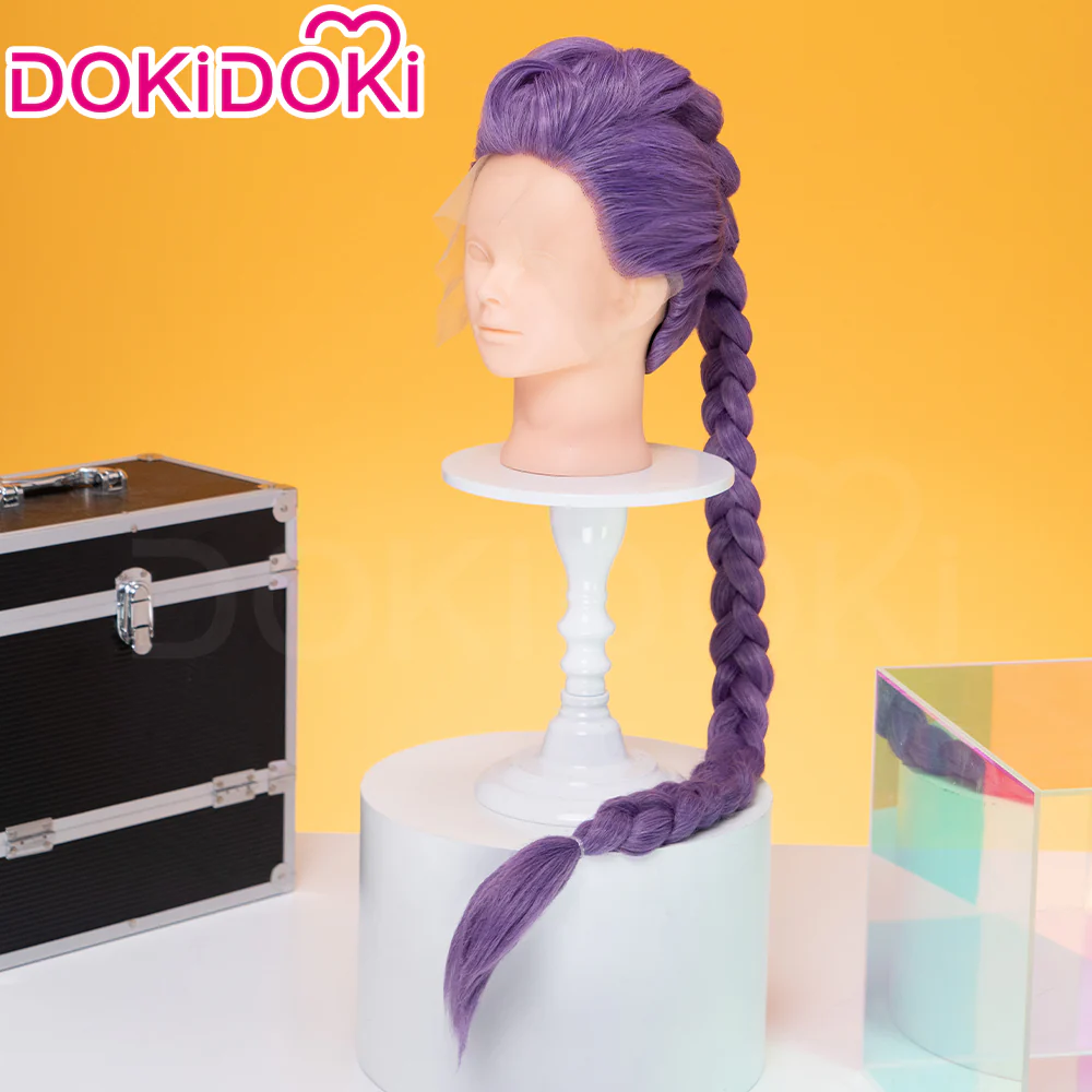 【Ready For Ship】【Last Batch】【100 CM】【Front Lace】【Kids Version】DokiDoki Movie Anime Cosplay Women All-in-one Wig Long Purple Hair Braid - Image 9