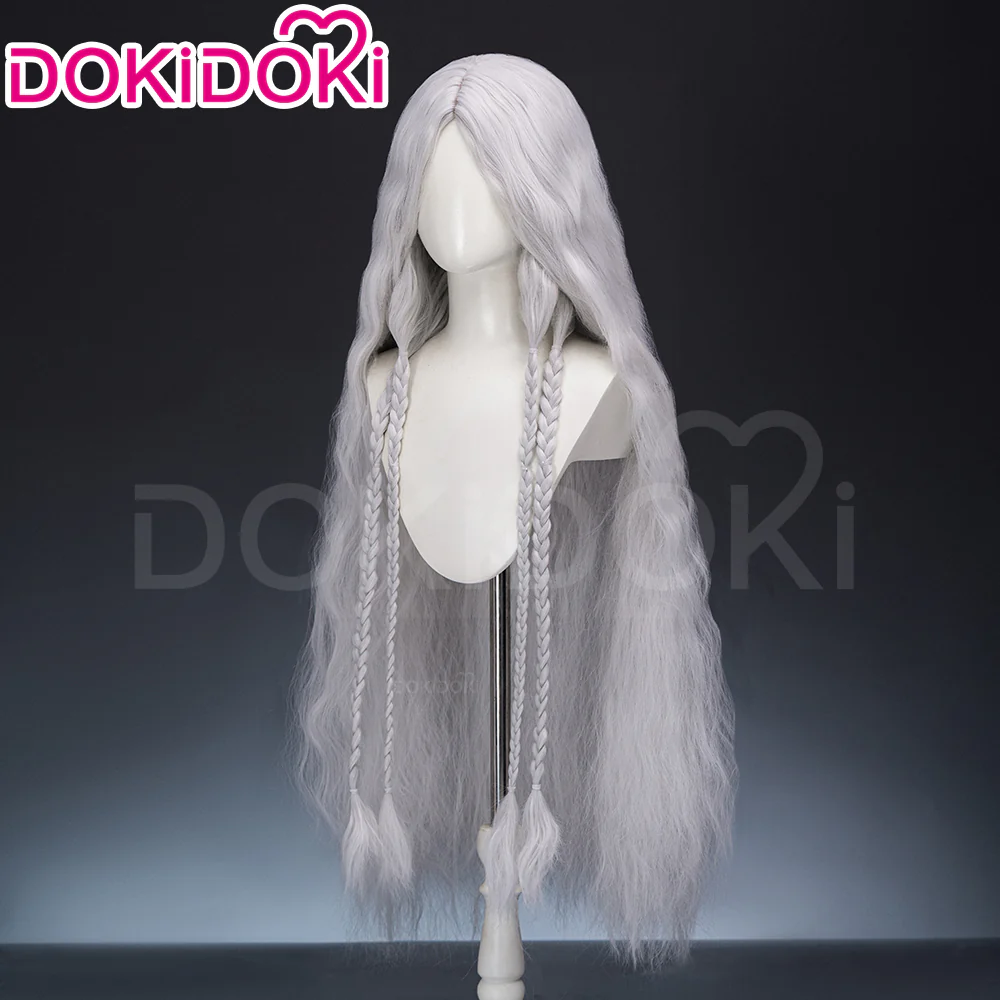 【Ready For Ship】【100 CM】DokiDoki Game Cosplay Wig Long Curly Silver Hair - Image 2