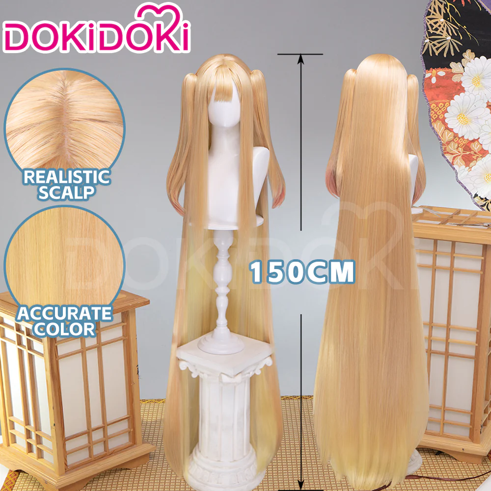 【150CM】DokiDoki Anime Cosmic Princess Kaguya! Cosplay Kaguya Wig Long Straight Light Brown Hair