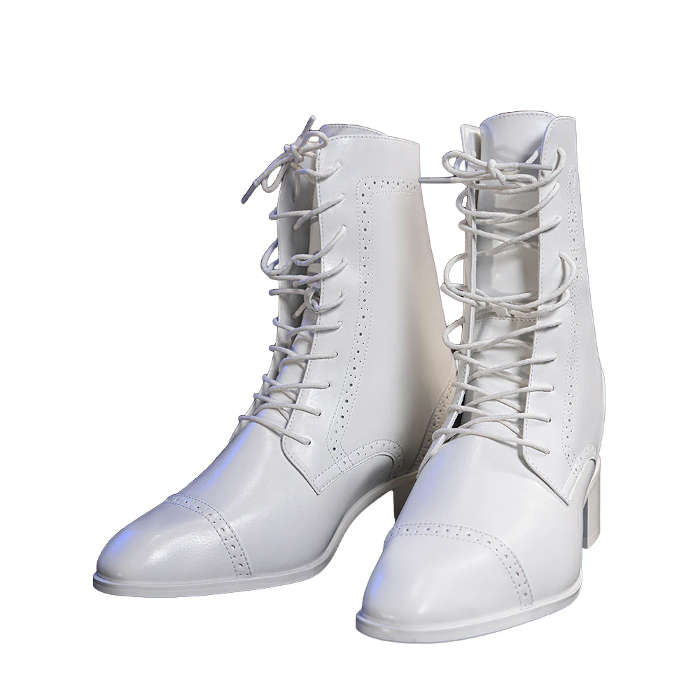 【Partially Ready For Ship】【15 CM】DokiDoki Height Increasing Shoes / Elevator Shoes Leather Boots White 15 CM - Image 5