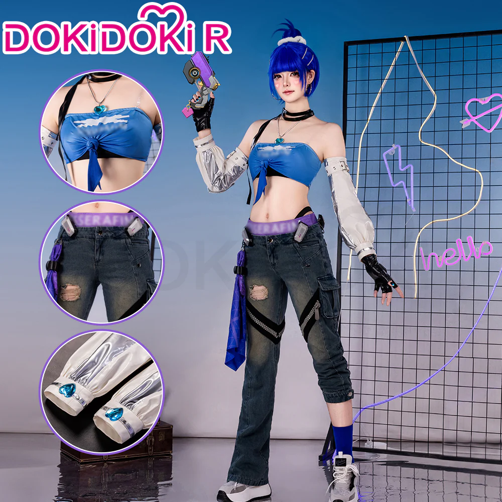 【In Stock】DokiDoki-R Game Cosplay Costume Blue Girl Group