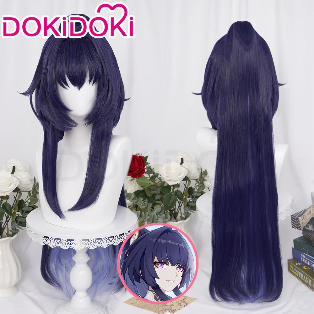 【Ready For Ship】DokiDoki Game Honkai Impact 3 Cosplay Herrscher of Origin Raiden Mei Wig Long Straight Purple Hair