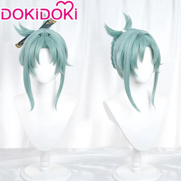 【Last Batch】【Dark Green Ver. Ready For Ship】DokiDoki Game Genshin Impact Cosplay Madame Ping Wig Pinger Short Dark Green - Image 2