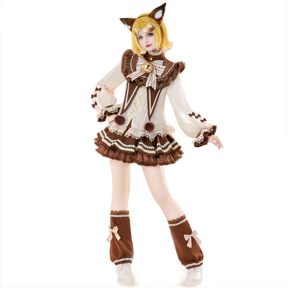 Dkidoki-R Vsinger Cosplay Rinn / Lenn Cafe Cat Costume Doujin - Image 6
