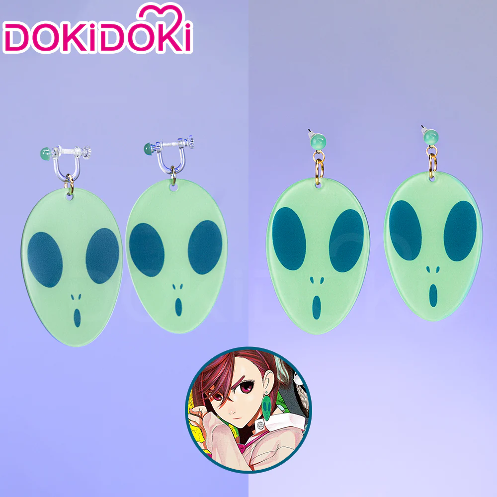 【Ready For Ship】【Front Lace】DokiDoki Anime DDD Cosplay Momo Ayase Wig / Earrings Brown Red Straight Hair - Image 9