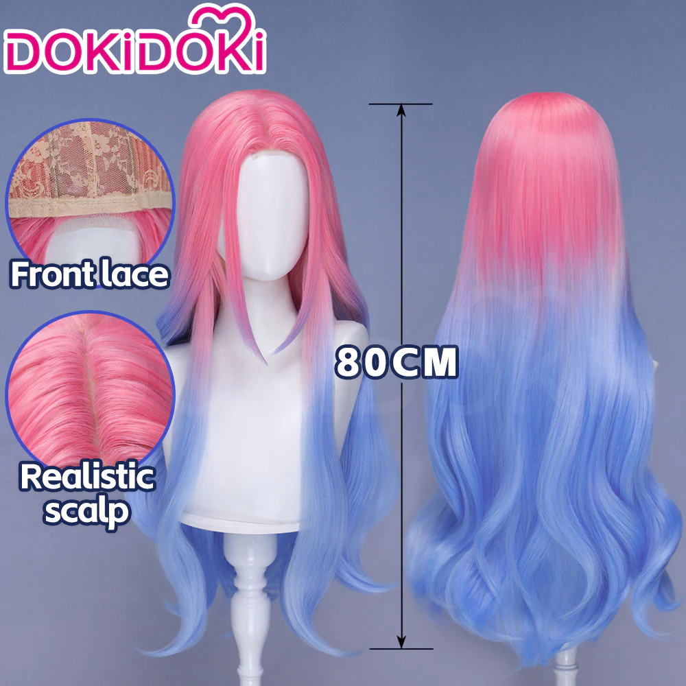 【Partially Ready For Ship】【Small Area Front Lace】DokiDoki Music Video Cosplay Wig / Eyelashes Women Long / Short Curly Gradient Pink Hair - Image 10