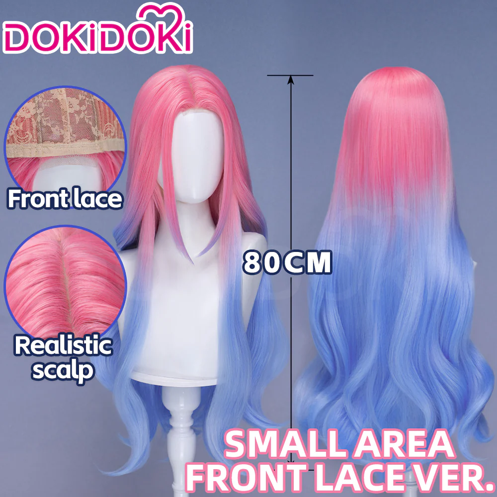 【Partially Ready For Ship】【Small Area Front Lace】DokiDoki Music Video Cosplay Wig / Eyelashes Women Long / Short Curly Gradient Pink Hair - Image 9