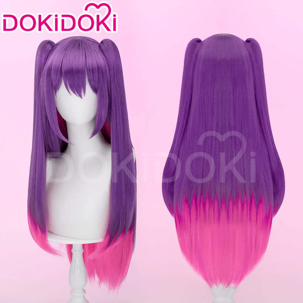 【Ready For Ship】DokiDoki Anime 2.5 Dimensional Seduction Cosplay Tachibana Mikari Wig Long Straight Brown / Purple Pink Gradient Hair - Image 7