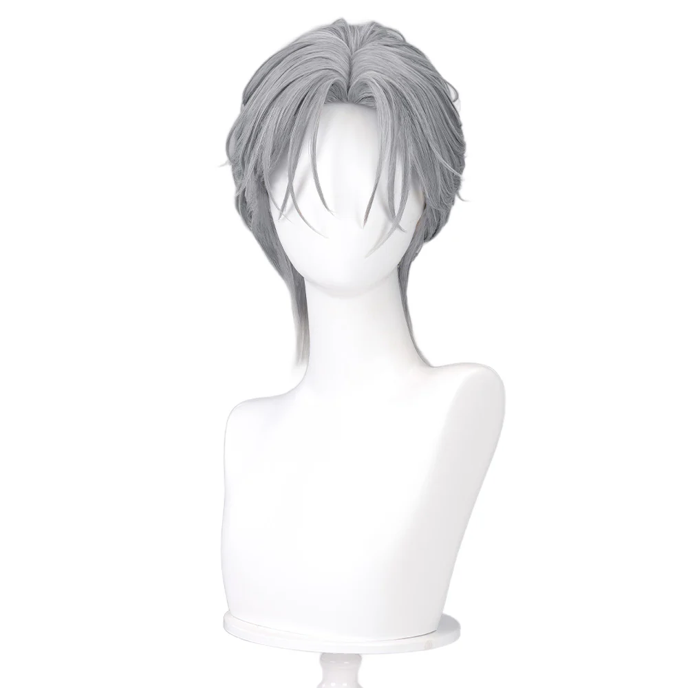 【Ready For Ship】DokiDoki Anime Cosplay Wig / Tattoo Sticker / Earring / Necklace Short Straight Grey Hair 28th Adult Version - Image 11