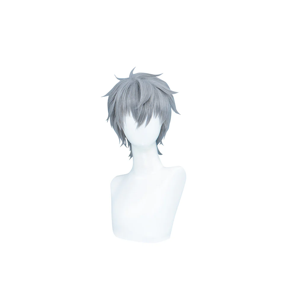 【Ready For Ship】DokiDoki Anime Cosplay Wig / Tattoo Sticker / Earring / Necklace Short Straight Grey Hair 28th Adult Version - Image 6