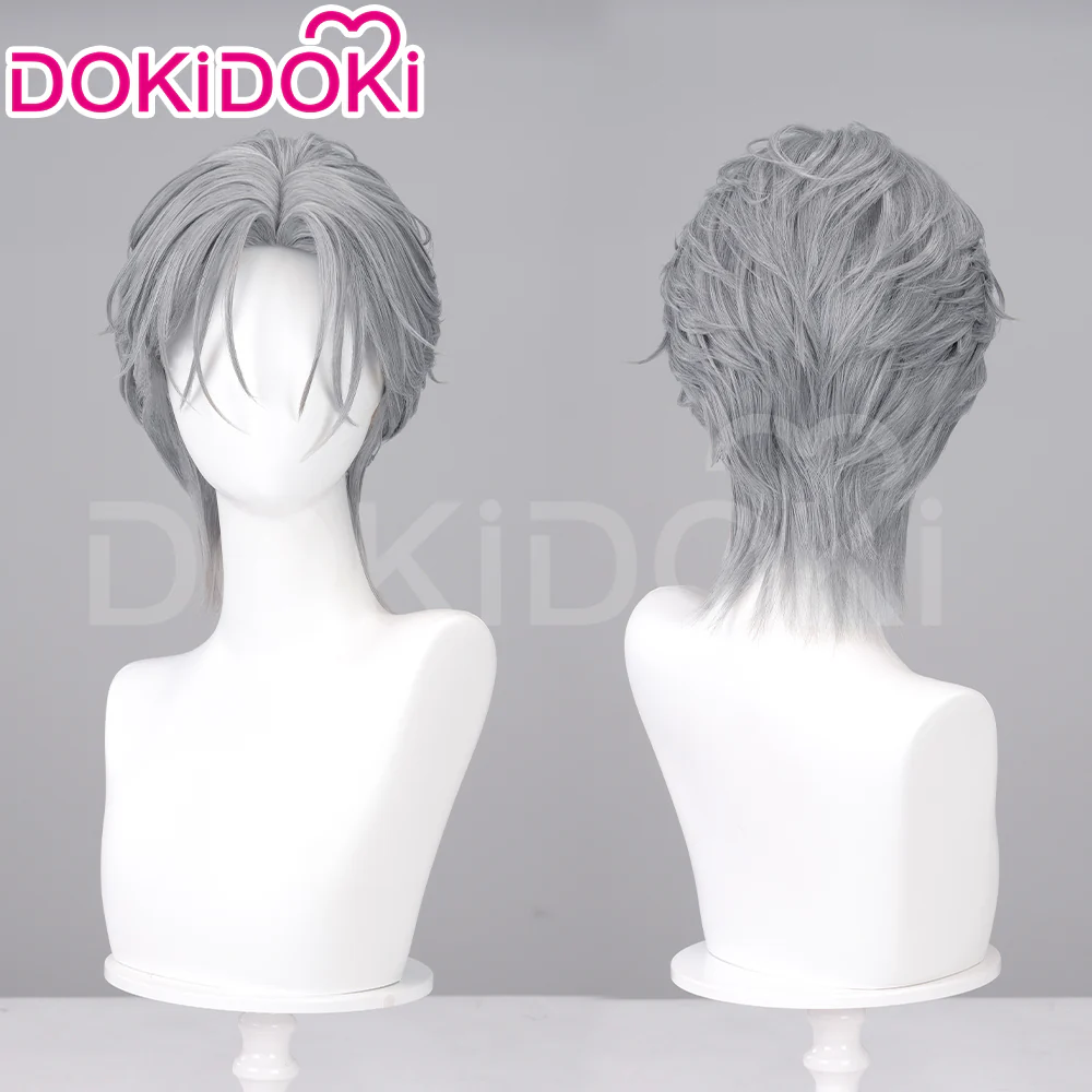 【Ready For Ship】DokiDoki Anime Cosplay Wig / Tattoo Sticker / Earring / Necklace Short Straight Grey Hair 28th Adult Version - Image 7