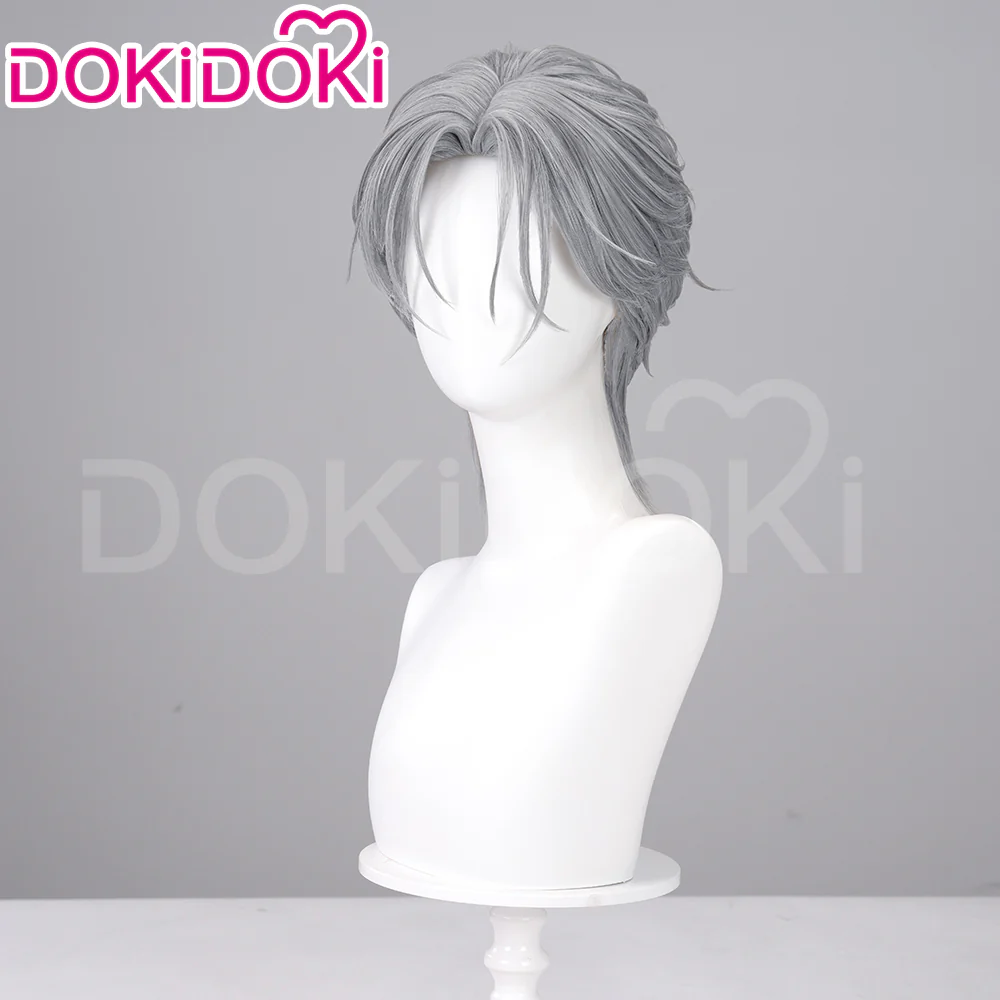 【Ready For Ship】DokiDoki Anime Cosplay Wig / Tattoo Sticker / Earring / Necklace Short Straight Grey Hair 28th Adult Version - Image 8