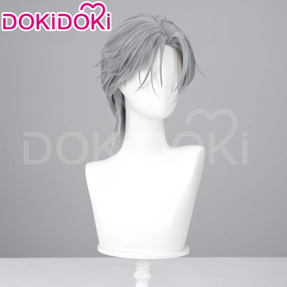 【Ready For Ship】DokiDoki Anime Cosplay Wig / Tattoo Sticker / Earring / Necklace Short Straight Grey Hair 28th Adult Version - Image 9