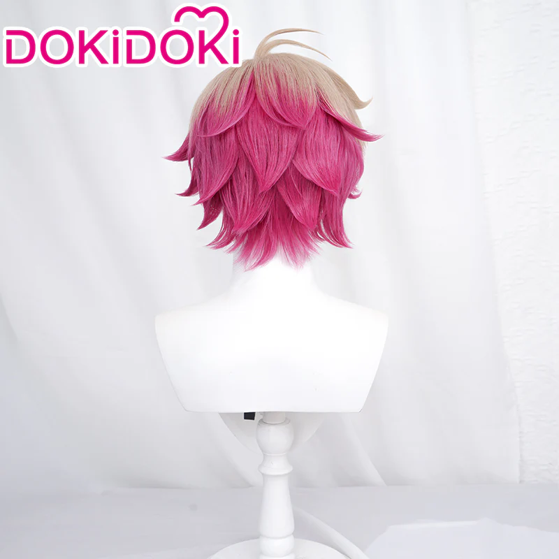 DokiDoki Anime Cosplay Wig Flaxen Red Short Hair - Image 2