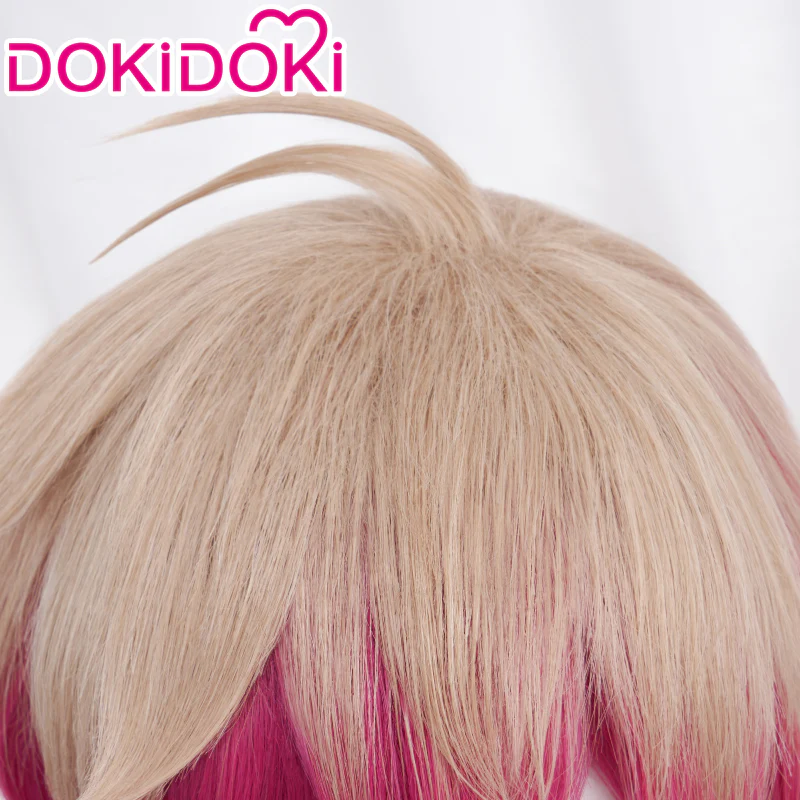 DokiDoki Anime Cosplay Wig Flaxen Red Short Hair - Image 3