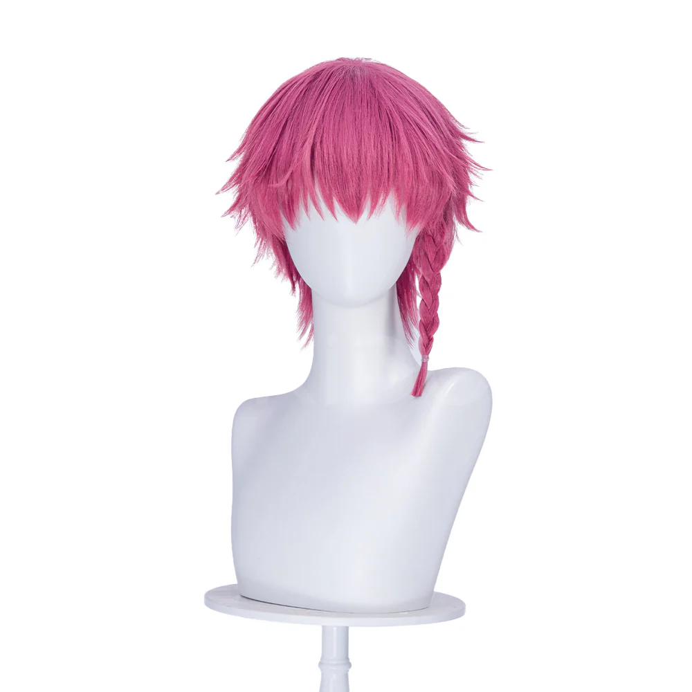 【Ready For Ship】DokiDoki Anime Cosplay Wig Red Pink Short Braid - Image 11