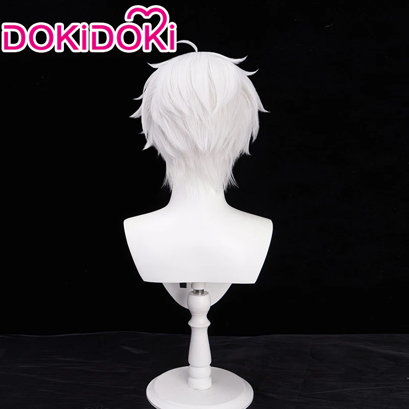 DokiDoki Anime Cosplay Wig Short Straight White Hair - Image 2