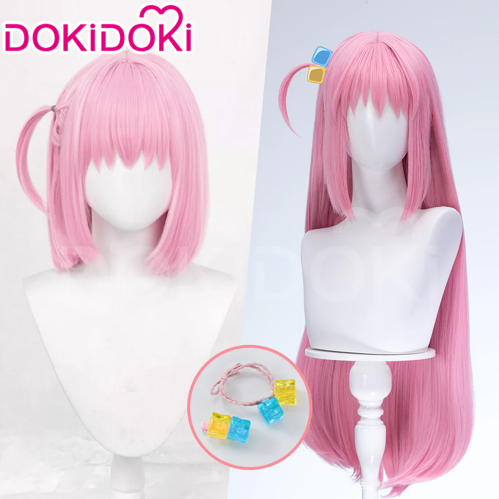 【Ready For Ship】DokiDoki Anime Bocchi the Rock! Cosplay Hitori Gotoh Cosplay Wig / Headwear Pink Straight