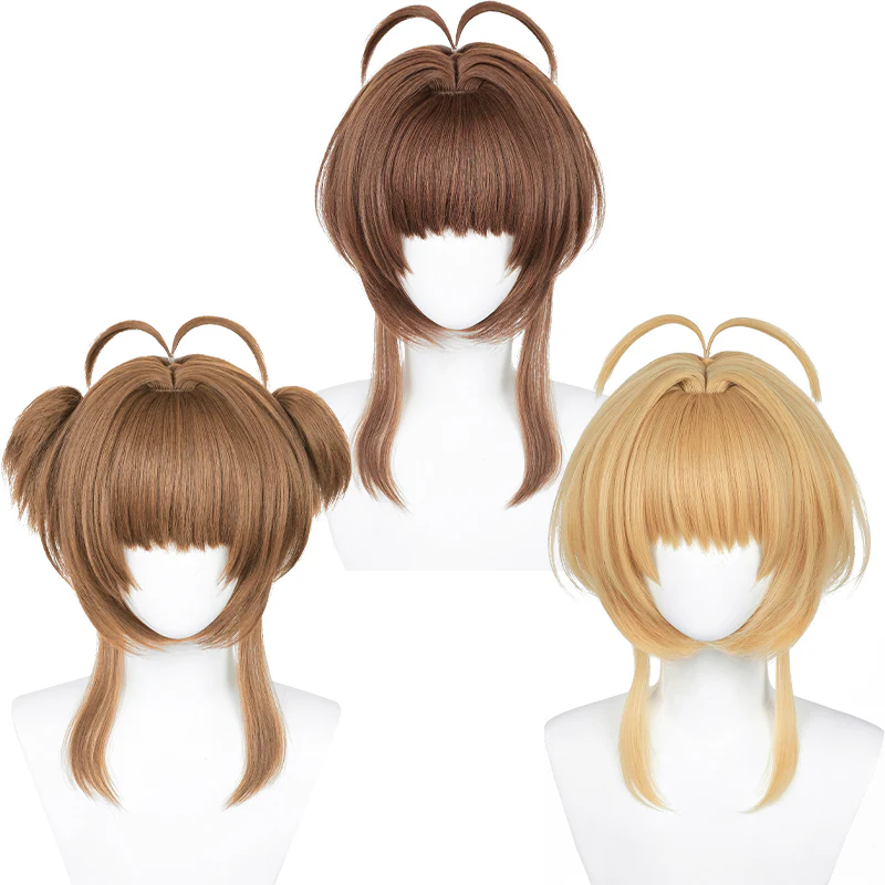 【Partially Ready For Ship】DokiDoki Anime Card Captor Sakura Cosplay Kinomoto Sakura Wig Light Brown/Dark brown/Blond Hair Cardcaptor Sakura/ Hair accessories - Image 5