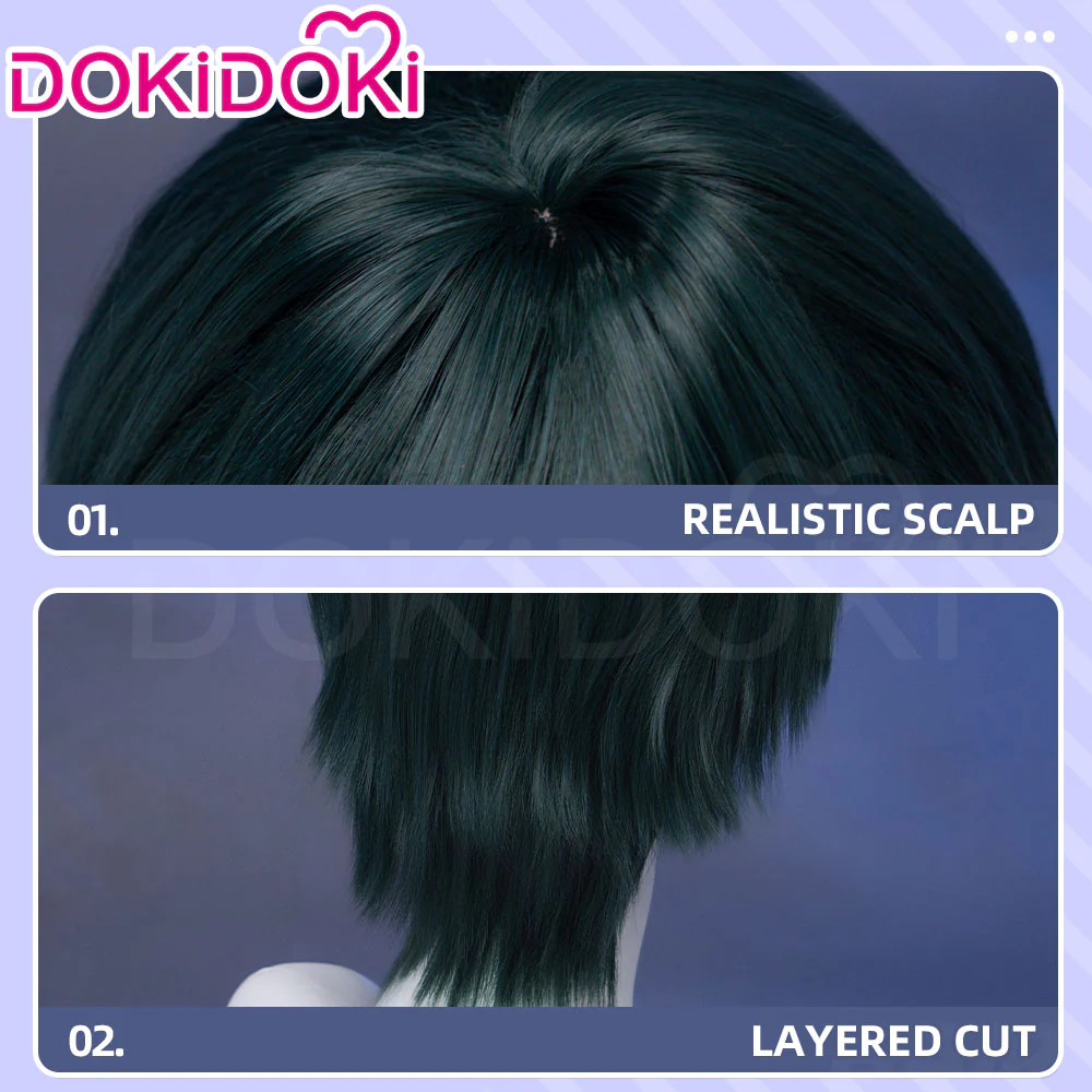 【Partially Ready For Ship】Dokidoki Anime Cosplay Wig Women Halloween Green Wig / Short Hair - Image 8