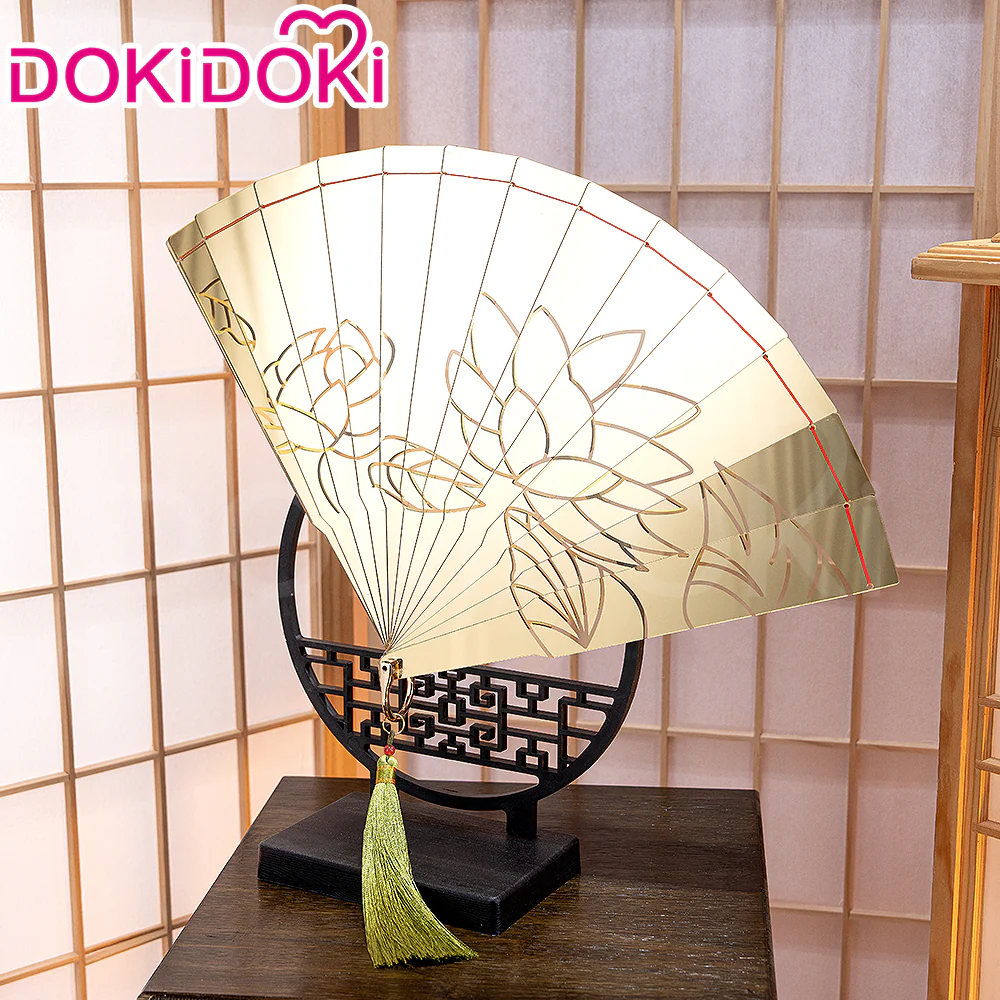 DokiDoki Anime Cosplay Accessory Gold Mirror Fan Prop