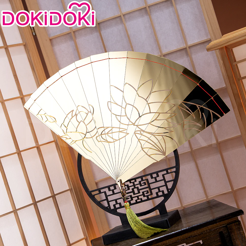DokiDoki Anime Cosplay Accessory Gold Mirror Fan Prop - Image 2