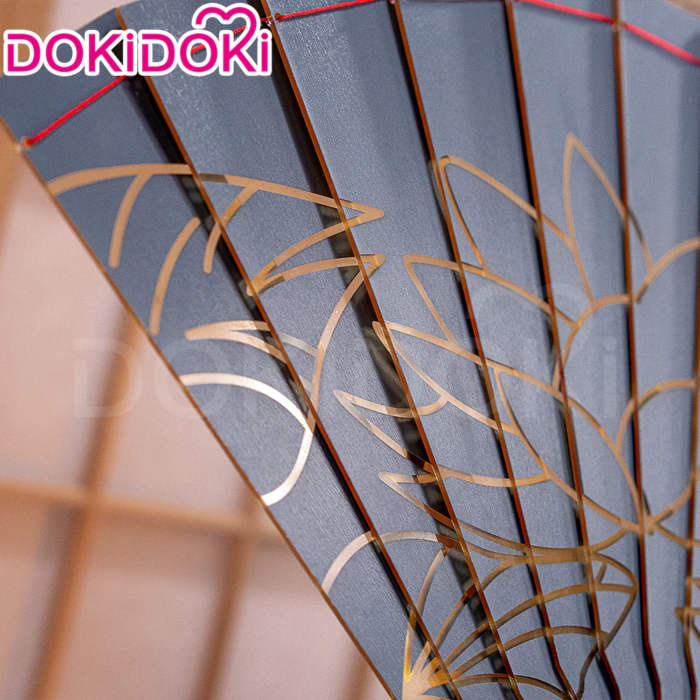 DokiDoki Anime Cosplay Accessory Gold Mirror Fan Prop - Image 4