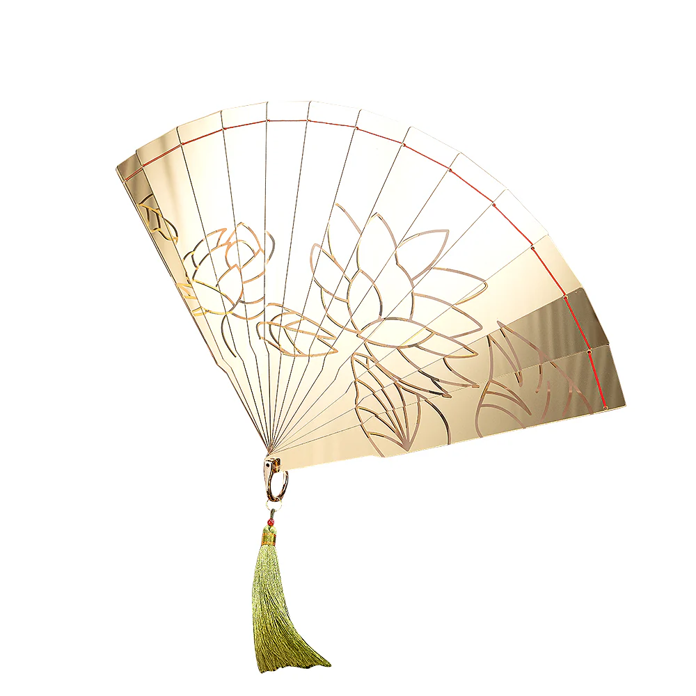 DokiDoki Anime Cosplay Accessory Gold Mirror Fan Prop - Image 5