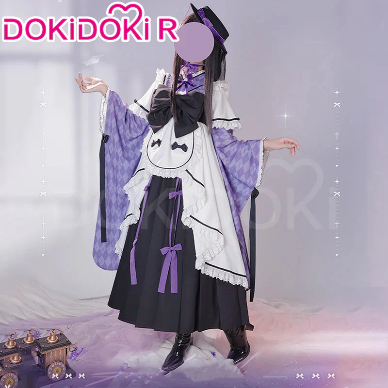 DokiDoki-R Anime Cosplay Costume Dress Maid Uiform Purple / Pink - Image 2