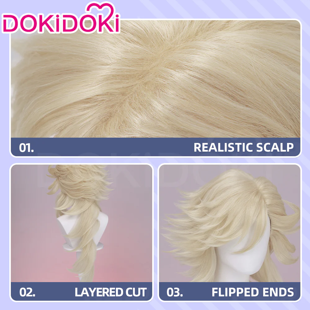 【Ready For Ship】DokiDoki Anime Cosplay Long Curly Blonde Hair - Image 4