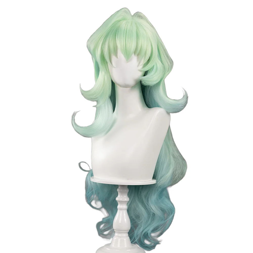 【Ready For Ship】DokiDoki Anime Cosplay Scantty Cosplay Wig Long Curly Light Dark Green Gradient Hair / Horn - Image 6