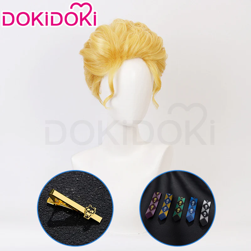 DokiDoki Anime Cosplay Slicked-Back Wig Short Blonde Hair