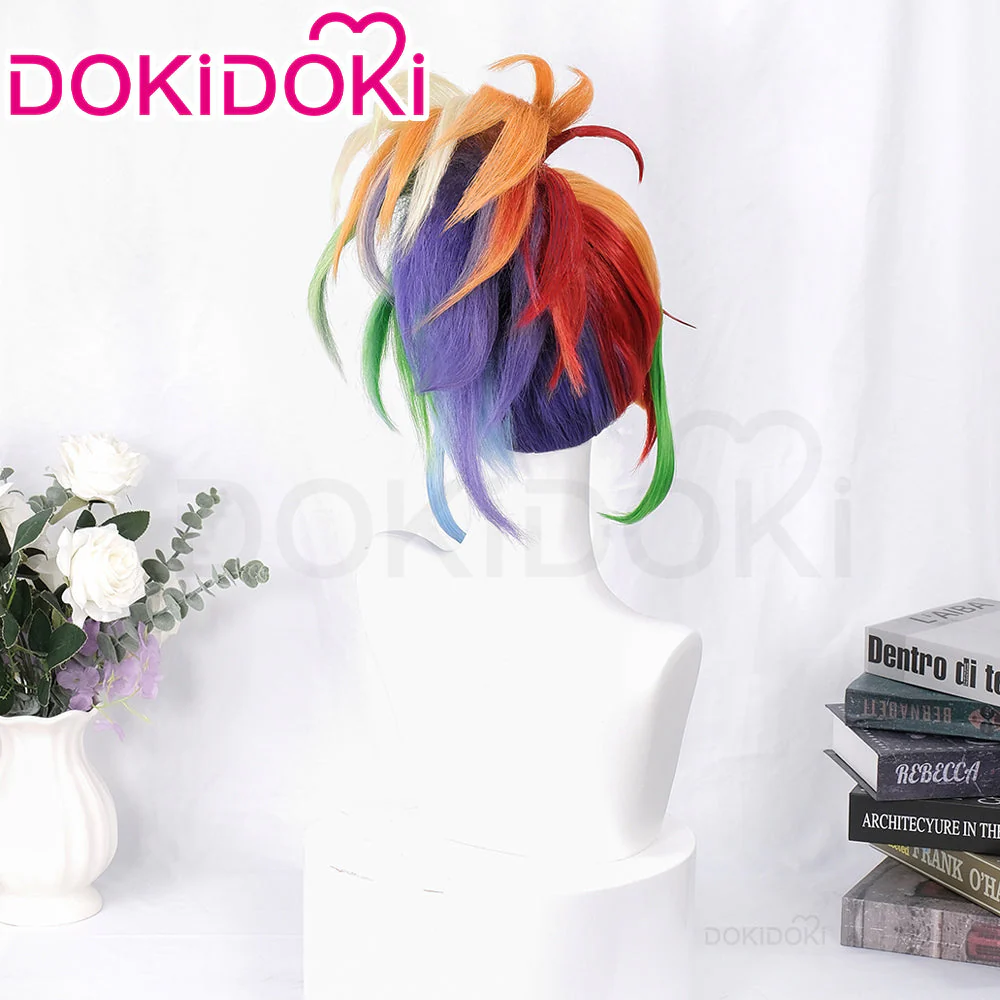 【Ready For Ship】DokiDoki Anime Cosplay Wig Cute Rainbow Hair Colorful - Image 3