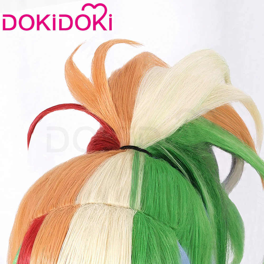 【Ready For Ship】DokiDoki Anime Cosplay Wig Cute Rainbow Hair Colorful - Image 4