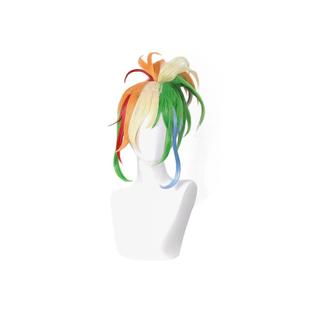 【Ready For Ship】DokiDoki Anime Cosplay Wig Cute Rainbow Hair Colorful - Image 5