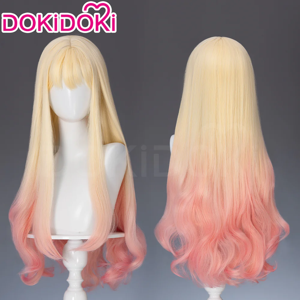 【Ready For Ship】DokiDoki Anime Cosplay Women Wig / Ear Clip / Tattoo Sticker Long Golden Pink Gradient Silver Purple Hair Bunny Girl - Image 7