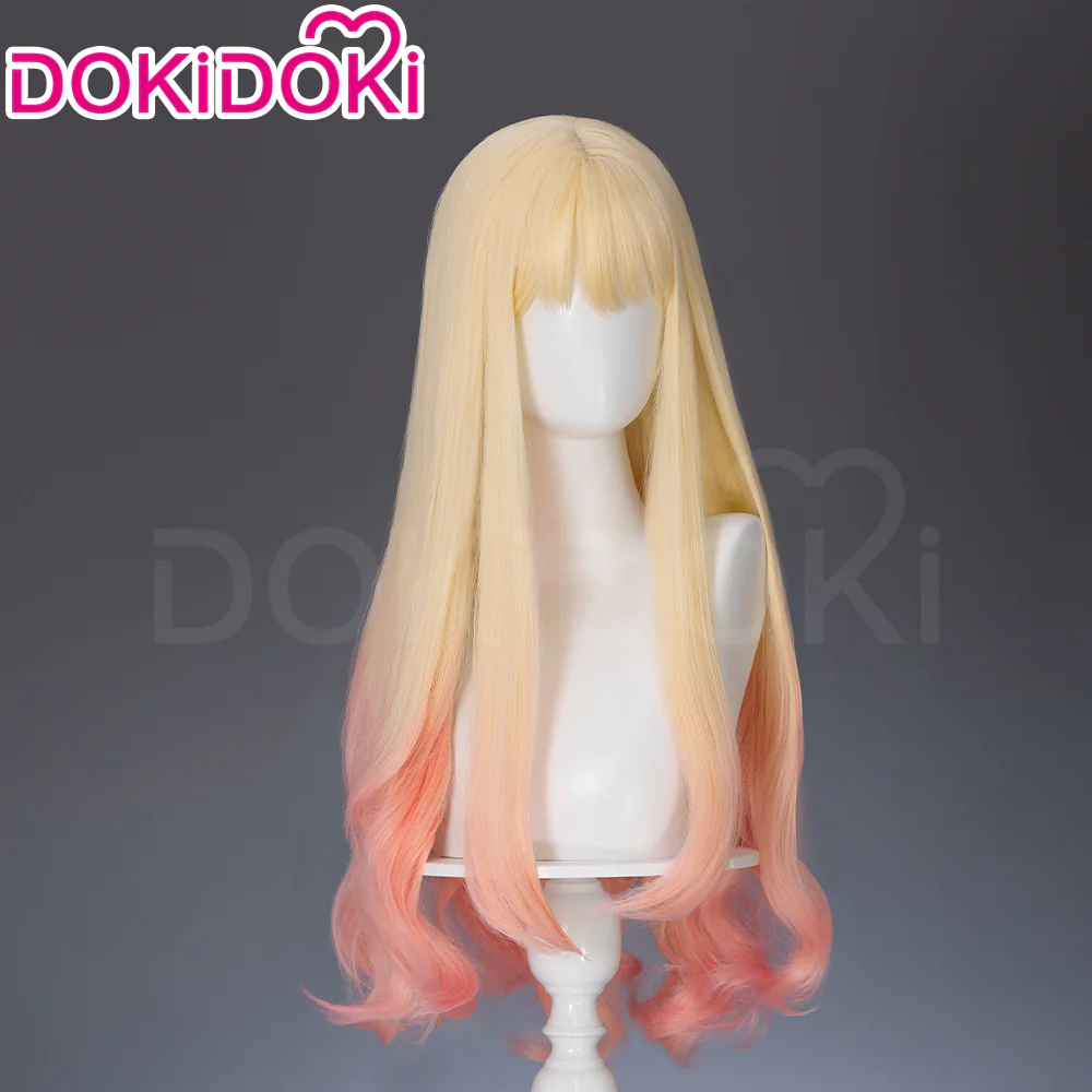 【Ready For Ship】DokiDoki Anime Cosplay Women Wig / Ear Clip / Tattoo Sticker Long Golden Pink Gradient Silver Purple Hair Bunny Girl - Image 9