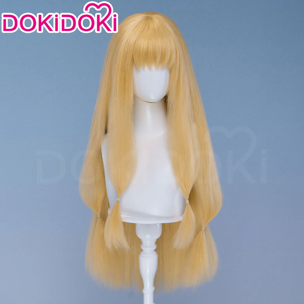 DokiDoki Anime Cosplay Wig Long Straight Gold Hair - Image 3