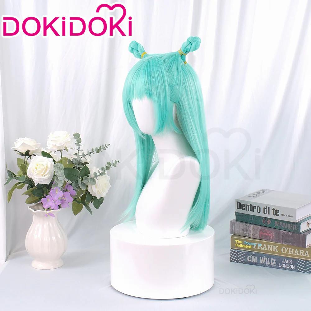 Dokidoki Anime Cosplay Wig Long Straight Green Hair Meimei - Image 2