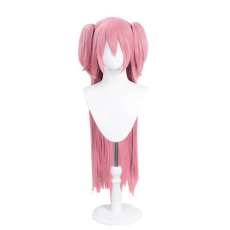 DokiDoki Anime Cosplay Wig Long Straight Pink Hair - Image 5