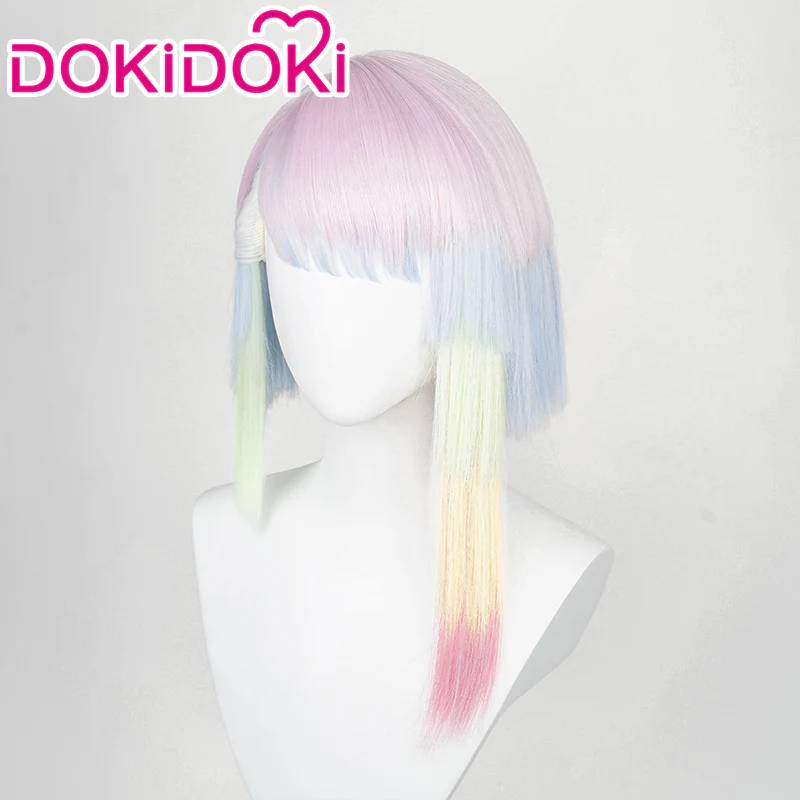 【Ready For Ship】DokiDoki Anime Cosplay Wig Short Colorful Wig / Tattoo stickers - Image 2
