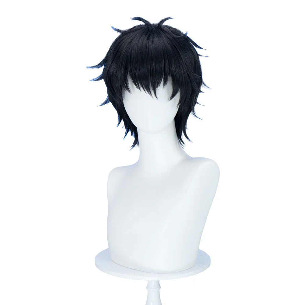 DokiDoki Anime Cosplay Wig Short Straight Black Hair - Image 2