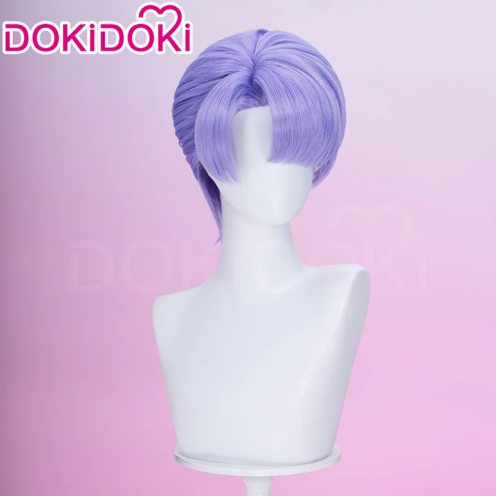 【Ready For Ship】DokiDoki Anime Cosplay Wig Short Straight Purple Hair - Image 2