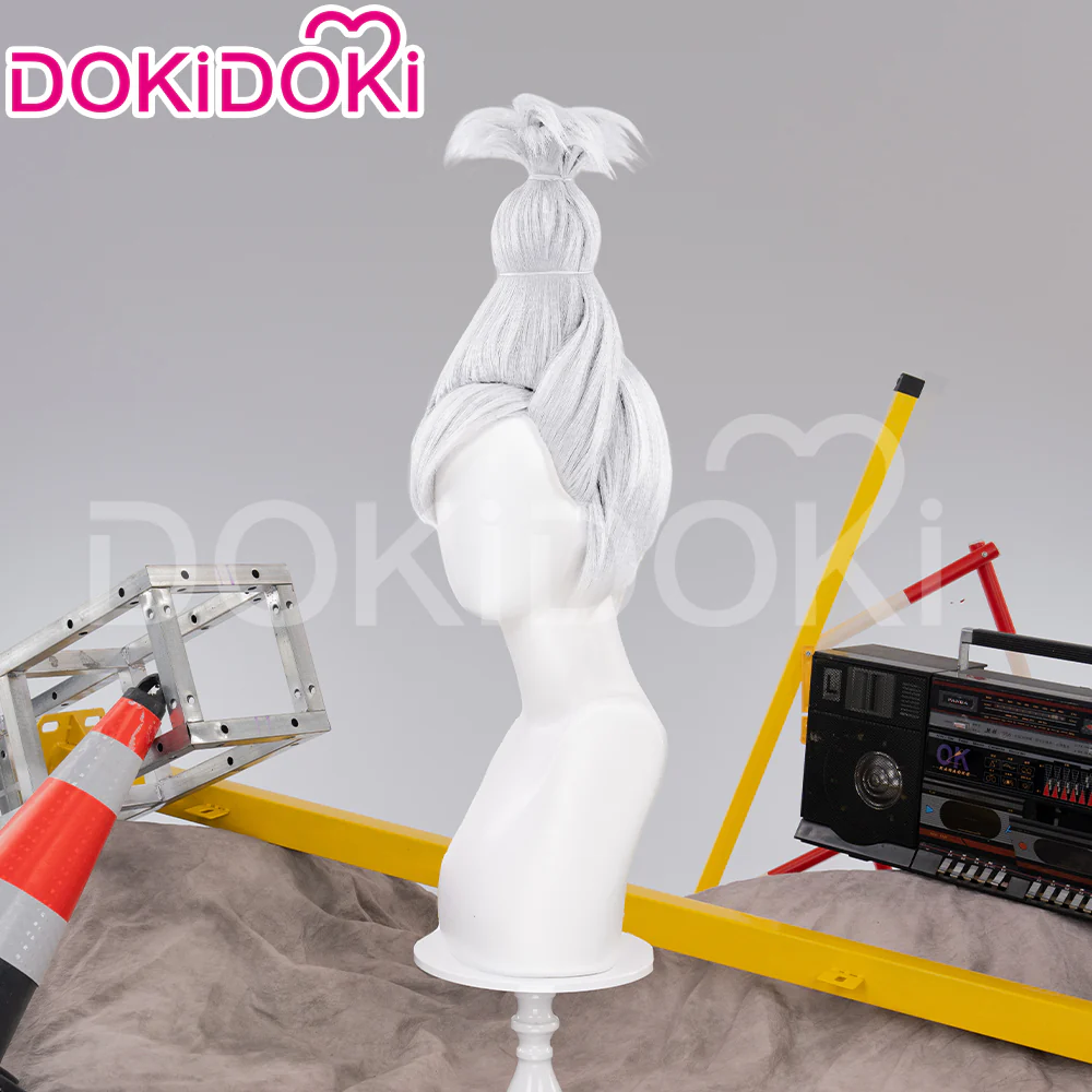 【Partially Ready For Ship】DokiDoki Anime DDD Cosplay Wig / Glasses / Eyepatch / Earrings  Long Straight White Hair - Image 3