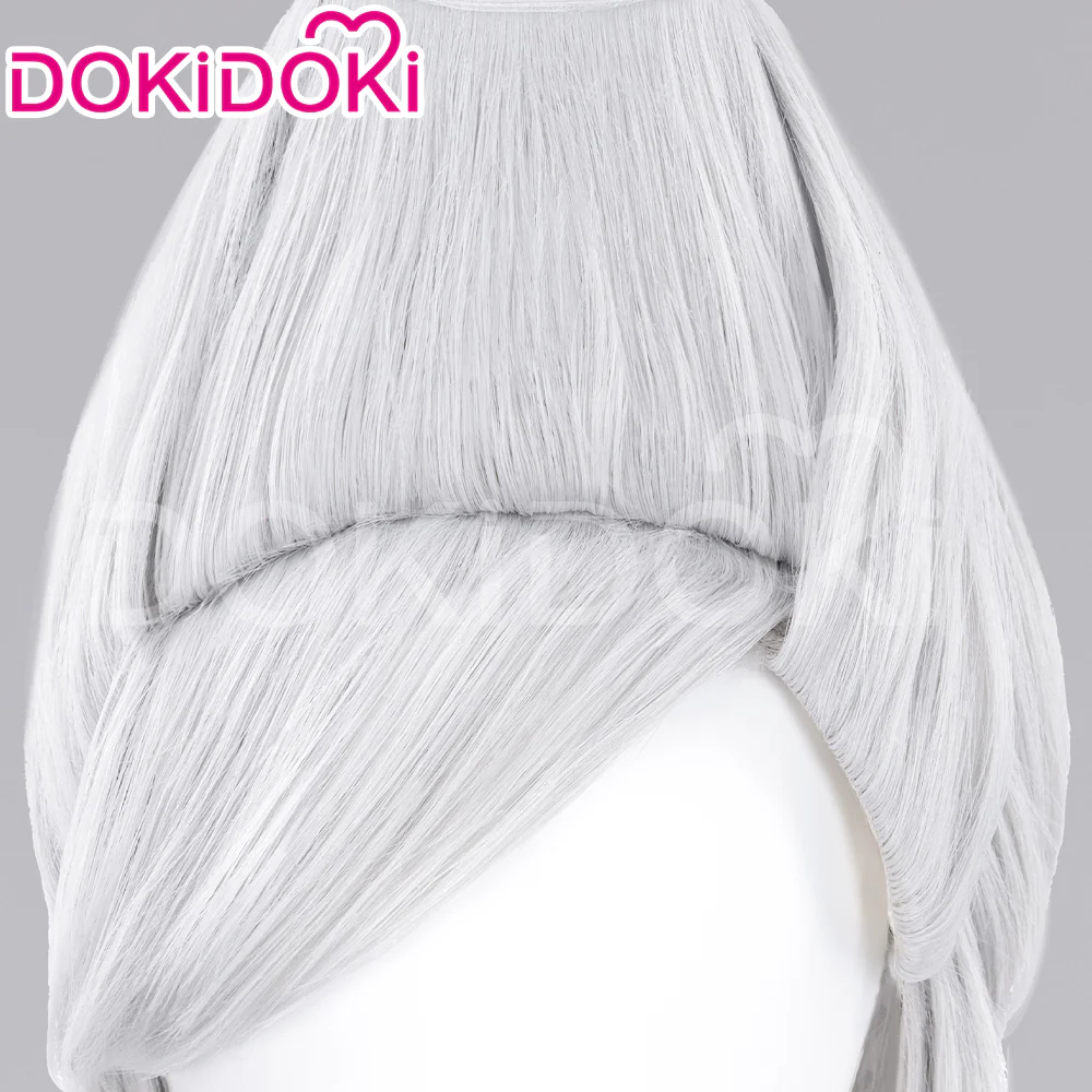 【Partially Ready For Ship】DokiDoki Anime DDD Cosplay Wig / Glasses / Eyepatch / Earrings  Long Straight White Hair - Image 5