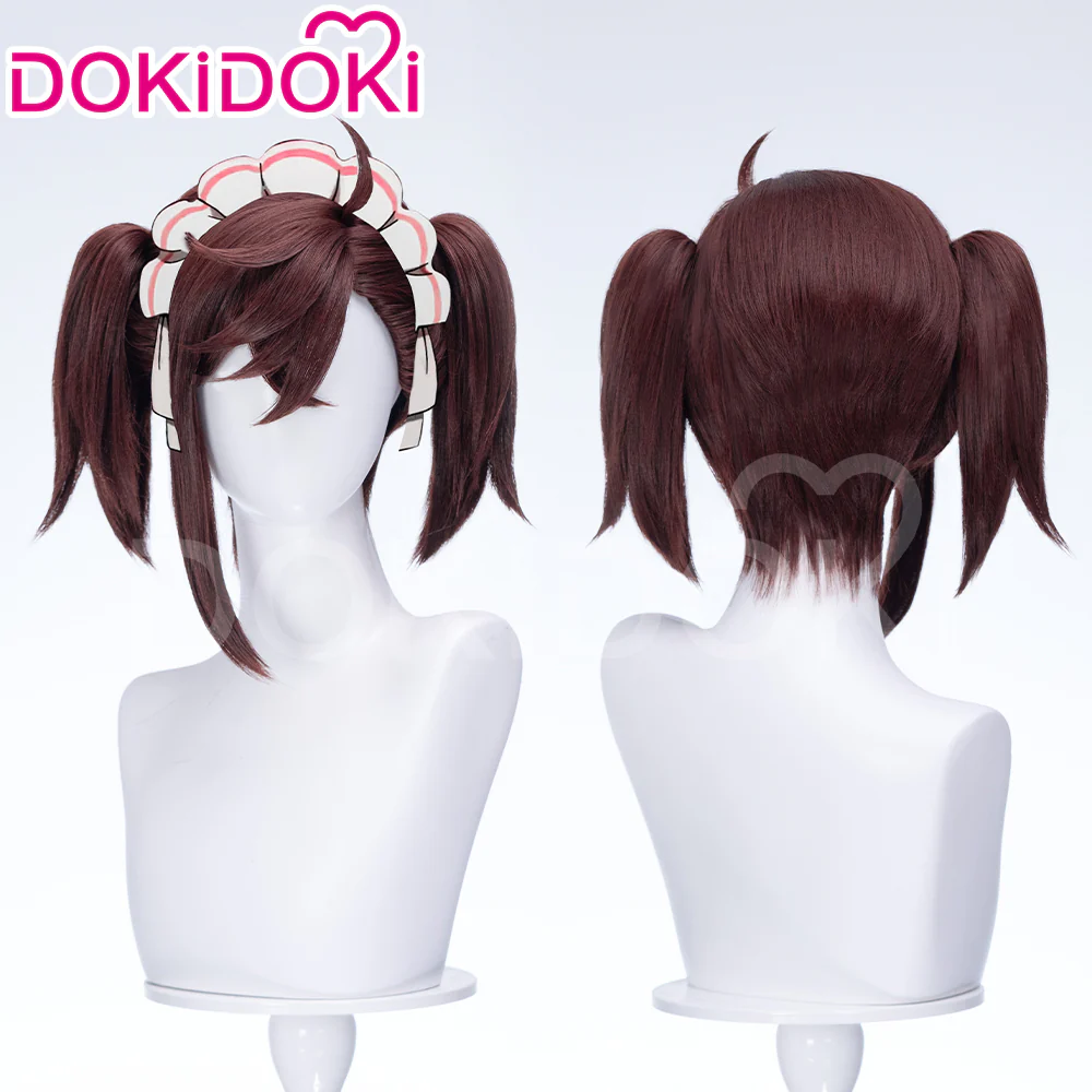【Ready For Ship】DokiDoki Anime DDD Cosplay Wig Women Brown Short Twintails Maid Hair