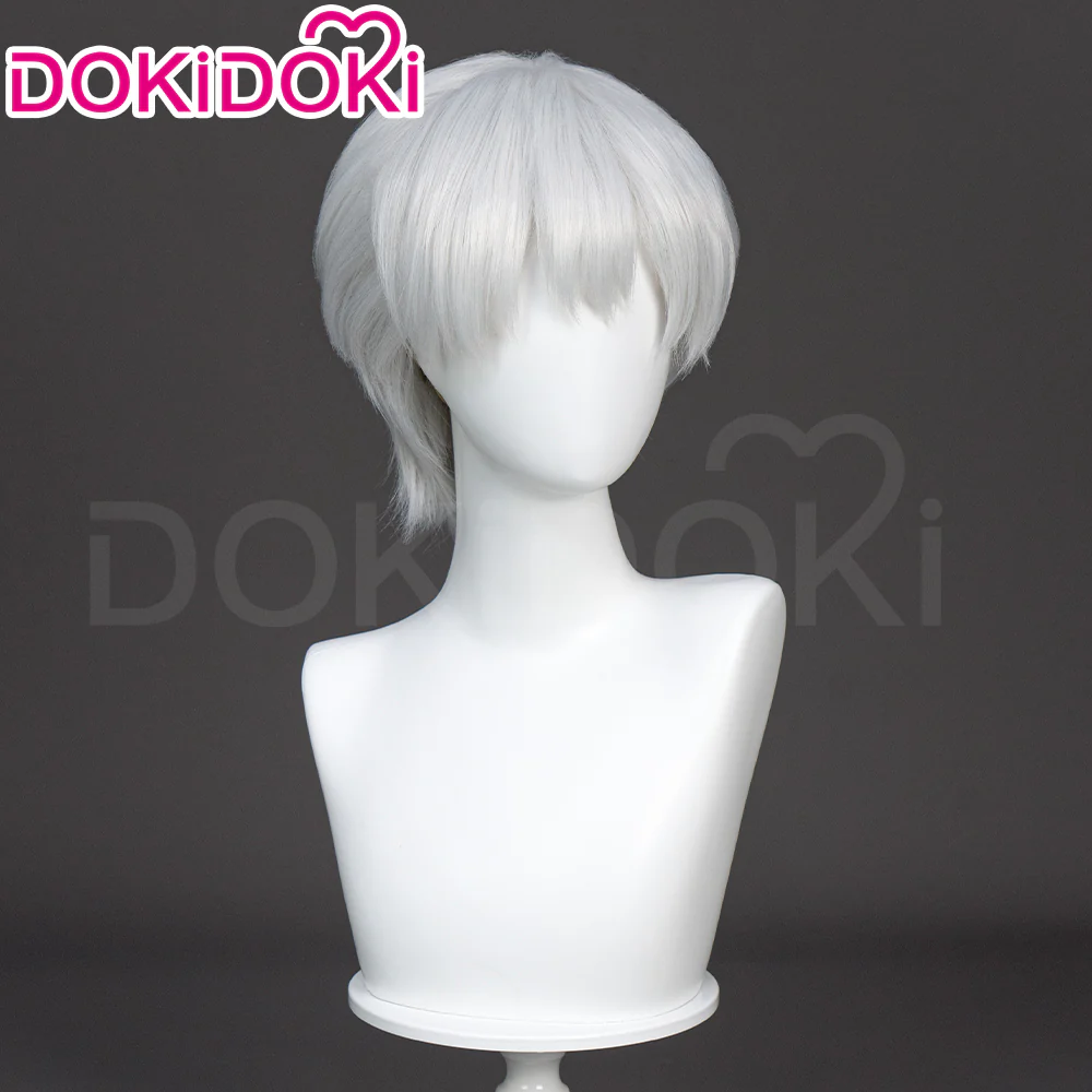 【Ready For Ship】DokiDoki Anime Cosplay Wig Short Straight Silver Hair - Image 2