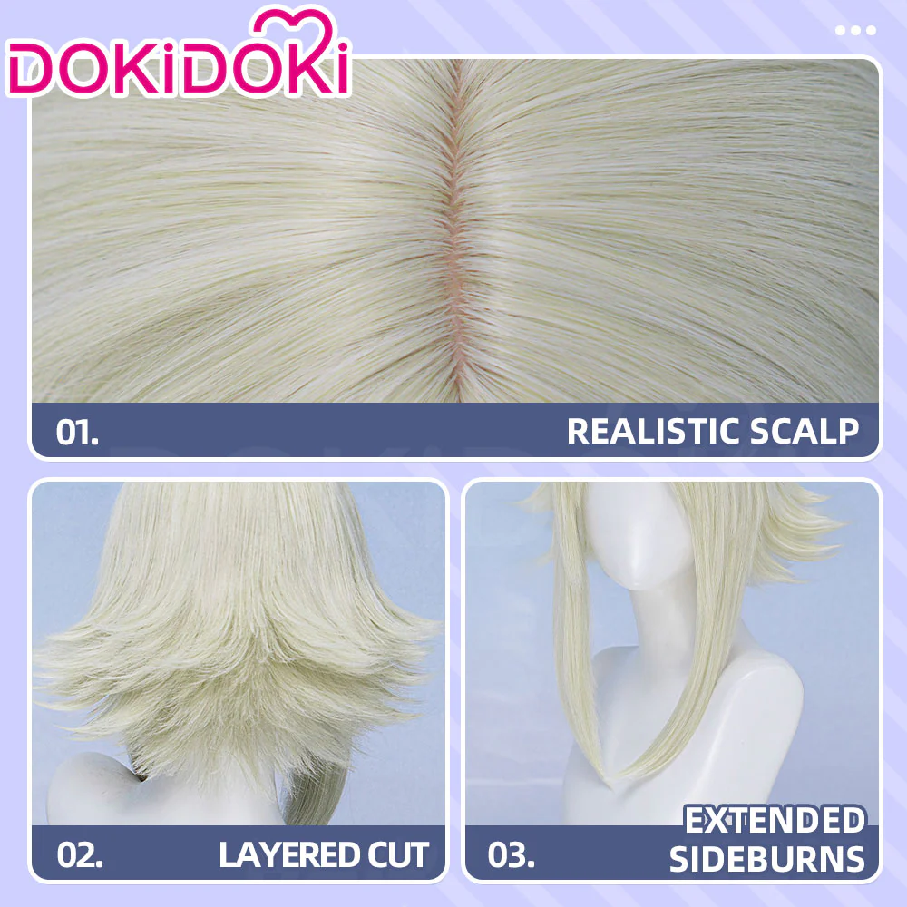 DokiDoki Anime GACHIAKUTA Cosplay Eishia Stilza Wig Short Blonde Hair - Image 4