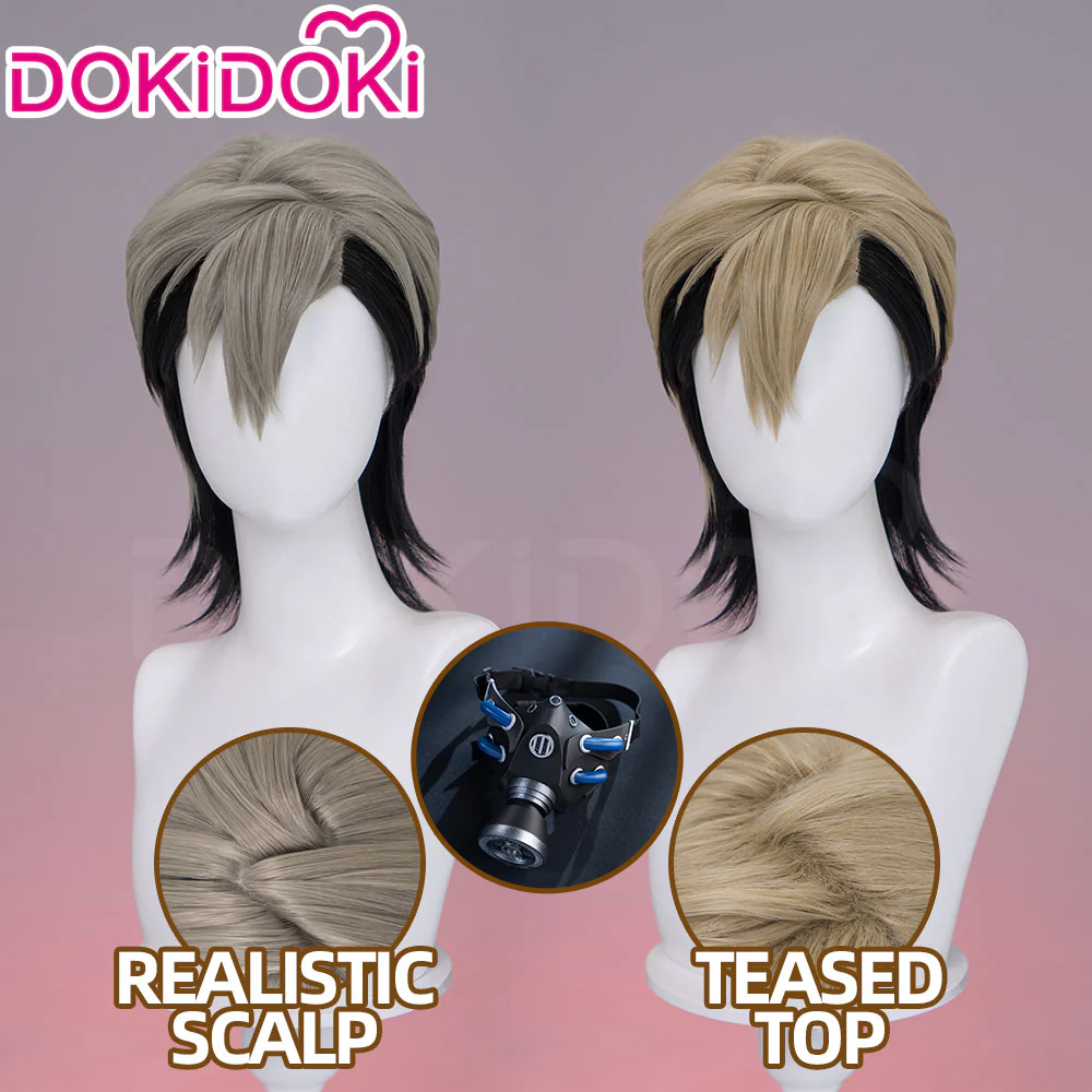 【Partially Ready For Ship】【Front Lace】DokiDoki Anime GACHIAKUTA Cosplay Zanka Nijiku Wig / Mask Short Dark Brown Black Hair Mullet - Image 3